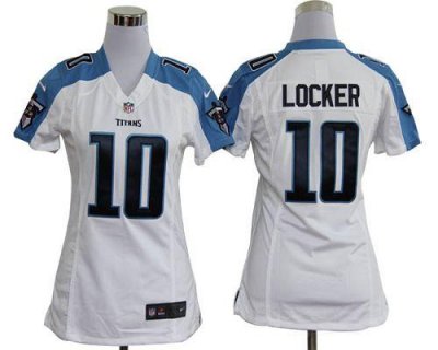 Jerseys Factory Cheap Nike Titans #10 Jake Locker White Women's