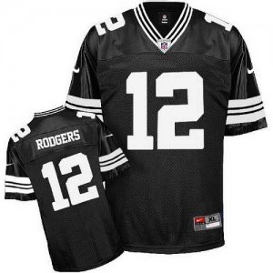 Jerseys Factory Cheap Nike Packers #12 Aaron Rodgers Black Shado