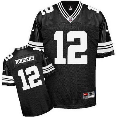 Jerseys Factory Cheap Nike Packers #12 Aaron Rodgers Black Shado