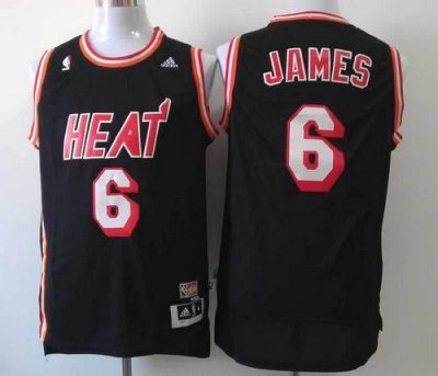 Jerseys Factory Cheap Heat #6 LeBron James Black Hardwood Classi