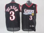 Jerseys Factory Cheap 76ers #3 Allen Iverson Black Stitched NBA