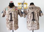Jerseys Factory Cheap Nike Panthers #1 Cam Newton Camo Super Bow
