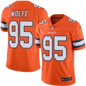Jerseys Factory Cheap Nike Broncos #95 Derek Wolfe Orange Men's