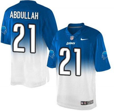 Jerseys Factory Cheap Nike Lions #21 Ameer Abdullah Blue/White M
