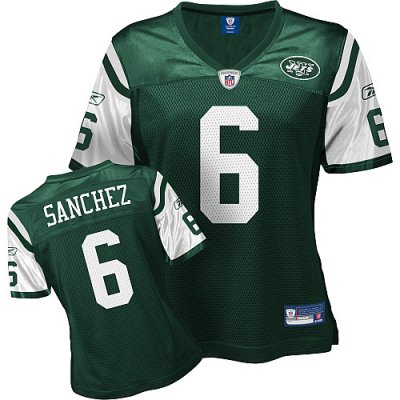 Jerseys Factory Cheap Jets #6 Mark Sanchez Green Women's Team Co