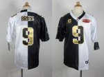 Jerseys Factory Cheap Nike Saints #9 Drew Brees Black/White Supe