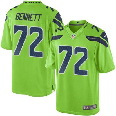 Jerseys Factory Cheap Nike Seahawks #72 Michael Bennett Green Me