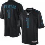 Jerseys Factory Cheap Nike Panthers #1 Cam Newton Black Men's St