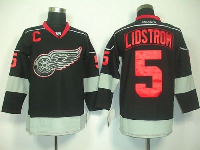 Jerseys Factory Cheap Red Wings #5 Nicklas Lidstrom Black Ice Em