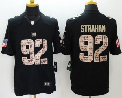 Jerseys Factory Cheap Nike Giants #92 Michael Strahan Black Men'