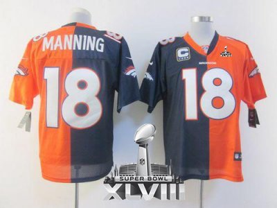 Jerseys Factory Cheap Nike Broncos #18 Peyton Manning Orange/Nav