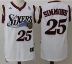 Jerseys Factory Cheap 76ers #25 Ben Simmons White Throwback Stit