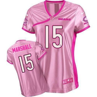 Jerseys Factory Cheap Nike Bears #15 Brandon Marshall Pink Women