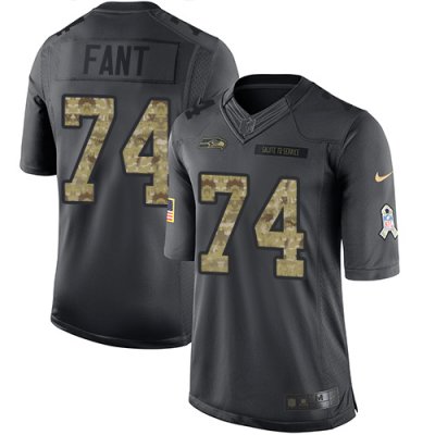 Jerseys Factory Cheap Nike Seahawks #74 George Fant Black Men's