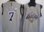 Jerseys Factory Cheap Lakers #7 Lamar Odom Grey 2010 Finals Comm