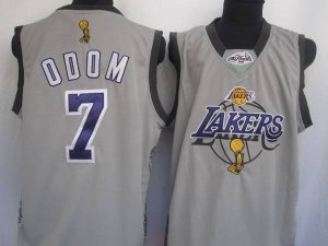 Jerseys Factory Cheap Lakers #7 Lamar Odom Grey 2010 Finals Comm