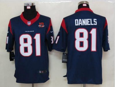 Jerseys Factory Cheap Nike Texans #81 Owen Daniels Navy Blue Tea