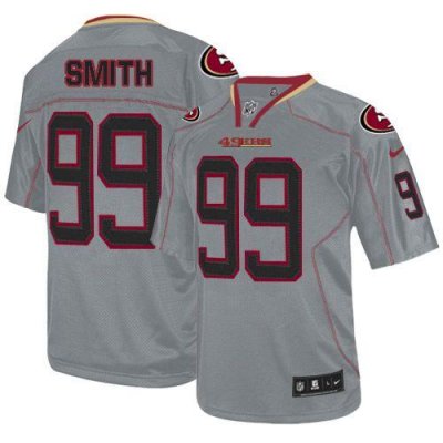 Jerseys Factory Cheap Nike 49ers #99 Aldon Smith Lights Out Grey