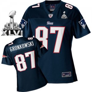 Jerseys Factory Cheap Patriots #87 Rob Gronkowski Blue Women's T
