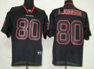 Jerseys Factory Cheap Texans #80 A.Johnson Lights Out Black Stit