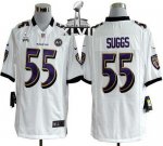 Jerseys Factory Cheap Nike Ravens #55 Terrell Suggs White Super