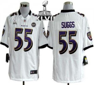 Jerseys Factory Cheap Nike Ravens #55 Terrell Suggs White Super