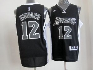 Jerseys Factory Cheap Lakers #12 Dwight Howard Black/White Embro