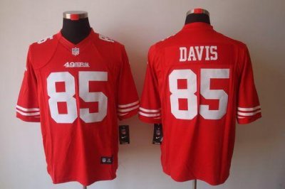 Jerseys Factory Cheap Nike 49ers #85 Vernon Davis Red Team Color
