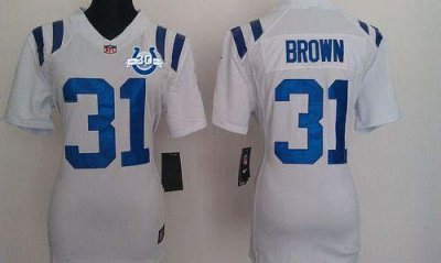 Jerseys Factory Cheap Nike Colts #31 Donald Brown White With 30T