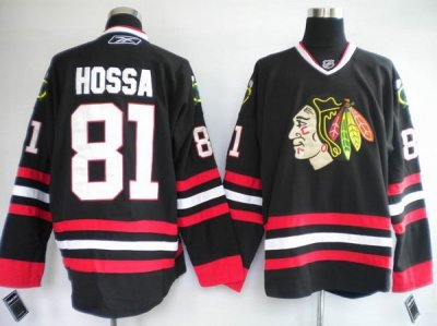Jerseys Factory Cheap Blackhawks #81 Marian Hossa Embroidered Bl