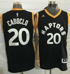 Jerseys Factory Cheap Raptors #20 Bruno Caboclo Black/Gold Stitc