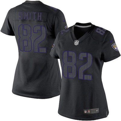 Jerseys Factory Cheap Nike Ravens #82 Torrey Smith Black Impact