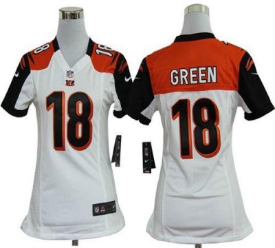 Jerseys Factory Cheap Nike Bengals #18 A.J. Green White Women's