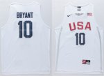 Jerseys Factory Cheap Nike Team USA #10 Kobe Bryant White 2016 D