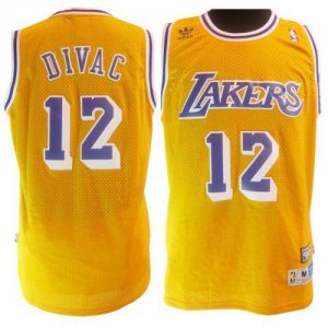 Jerseys Factory Cheap Lakers #12 Vlade Divac Yellow Throwback St