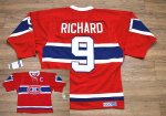 Jerseys Factory Cheap Canadiens #9 Henri Richard Embroidered Red