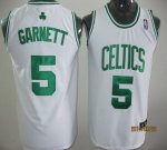 Jerseys Factory Cheap Celtics #5 Kevin Garnett White Embroidered
