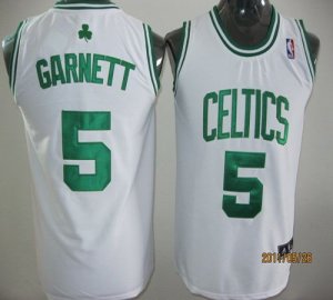 Jerseys Factory Cheap Celtics #5 Kevin Garnett White Embroidered