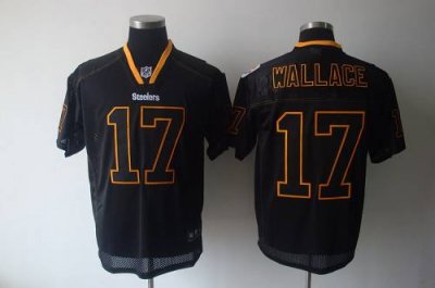 Jerseys Factory Cheap Steelers #17 Mike Wallace Lights Out Black