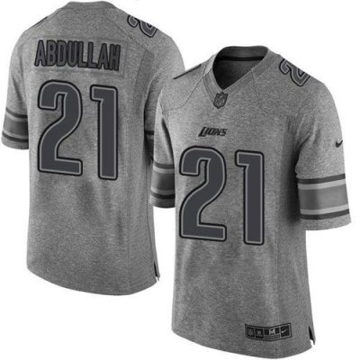 Jerseys Factory Cheap Nike Lions #21 Ameer Abdullah Gray Men's S