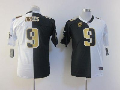 Jerseys Factory Cheap Nike Saints #9 Drew Brees Black/White Yout