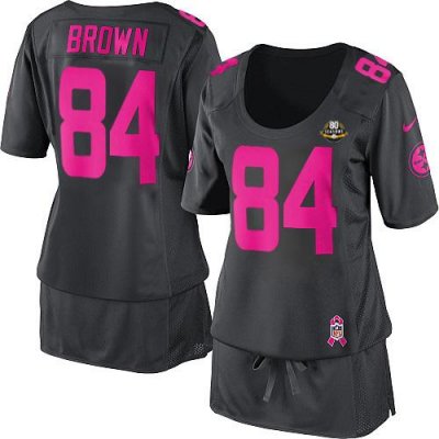 Jerseys Factory Cheap Nike Steelers #84 Antonio Brown Dark Grey