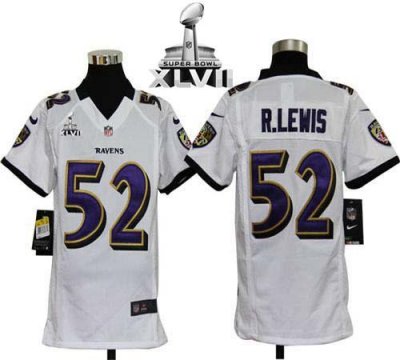 Jerseys Factory Cheap Nike Ravens #52 Ray Lewis White Super Bowl