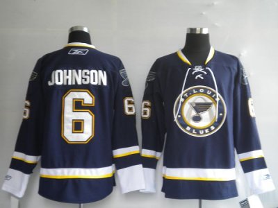 Jerseys Factory Cheap Blues #6 Erik Johnson Embroidered Blue NHL