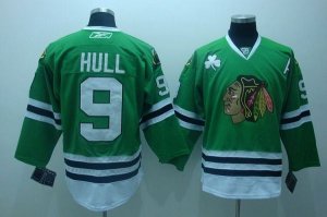 Jerseys Factory Cheap Blackhawks #9 Bobby Hull Embroidered Green