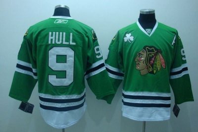 Jerseys Factory Cheap Blackhawks #9 Bobby Hull Embroidered Green