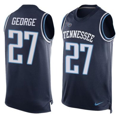 Jerseys Factory Cheap Nike Titans #27 Eddie George Navy Blue Alt