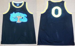 Jerseys Factory Cheap Space Jam Monstars #0 Black Stitched Baske