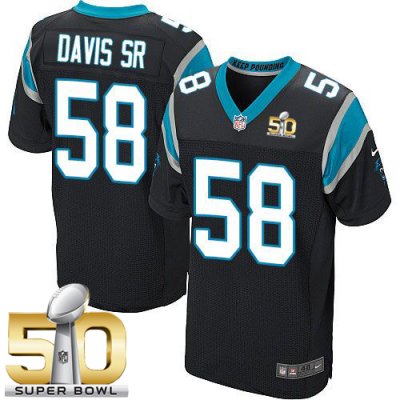 Jerseys Factory Cheap Nike Panthers #58 Thomas Davis Sr Black Te