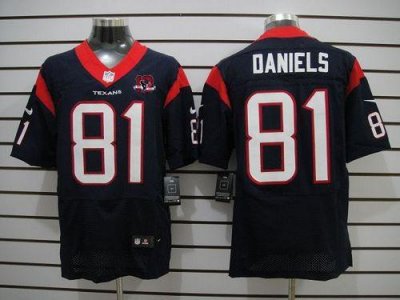Jerseys Factory Cheap Nike Texans #81 Owen Daniels Navy Blue Tea